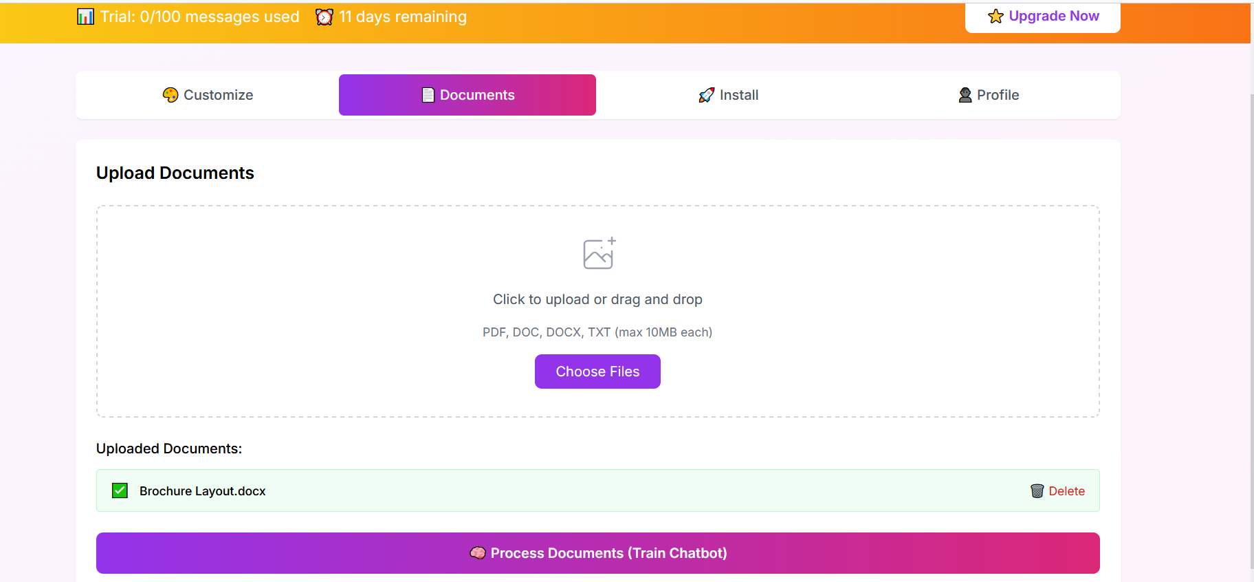 Document Upload Dashboard